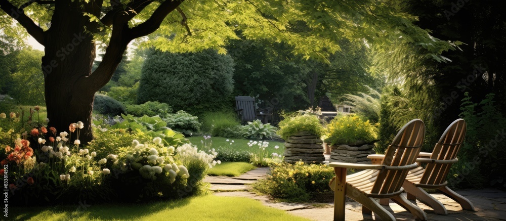 Aufkleber Ideal garden feature for shade and relaxation with ample copy space image.