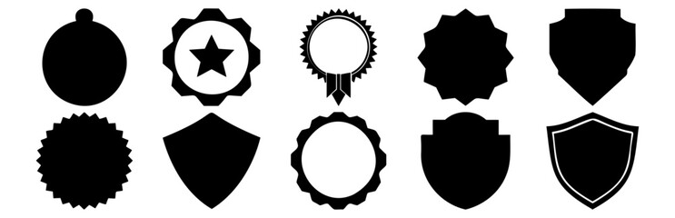 Badge silhouettes set, pack of vector silhouette design, isolated background