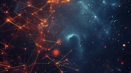 Futuristic Sci-Fi Network Background with Plexus Effect for Text Overlay