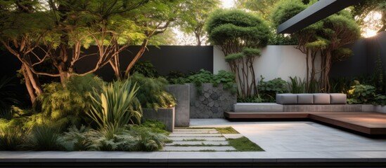 Obraz premium Contemporary landscaping ideas with a copy space image.