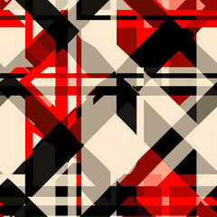  Modern Red and Black Plaid Pattern, Geometric Abstract Design, Background