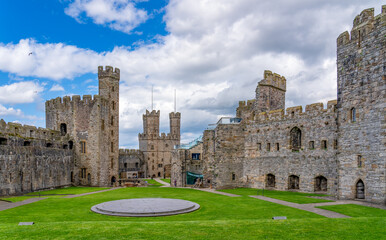 Fototapeta premium Views around Caernarfon castle and town North wales