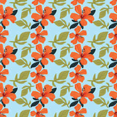 Magnolia Spring Seamless Vector Pattern Design