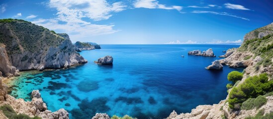 Daytime picture of the Tremiti islands with copy space image. - Powered by Adobe
