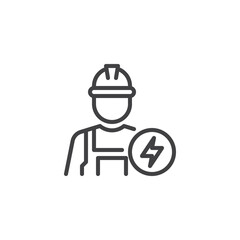 Electrician engineer line icon
