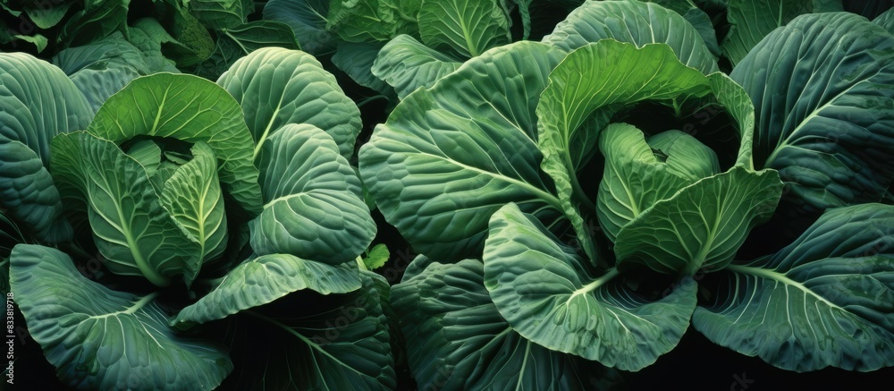 Poster in tropical regions, cabbage plants thrive in soil, often used for agriculture in the region. with c