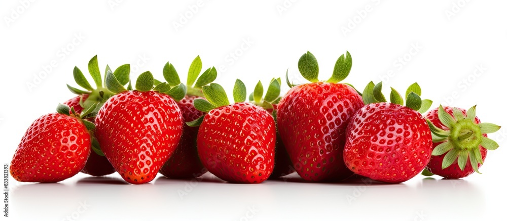 Poster Isolated fresh strawberries with a copy space image.