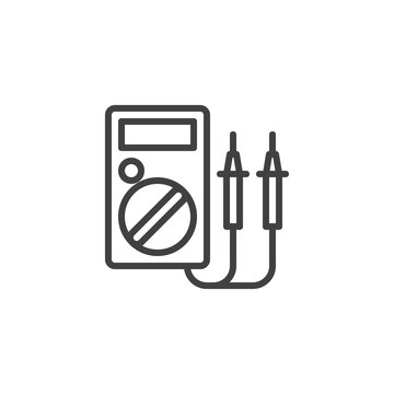 recommend clip art: Digital multimeter line icon