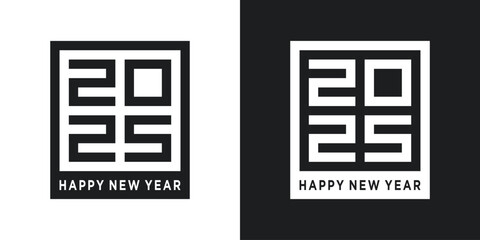 Obraz premium 2025 Happy New Year logo text design vector trendy. Premium Vector