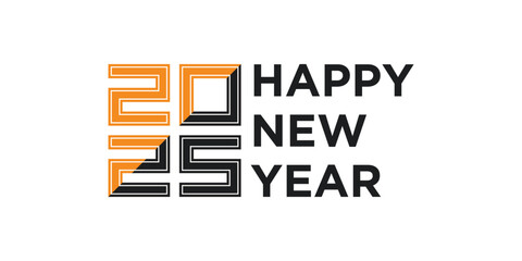 Obraz premium 2025 Happy New Year logo text design vector trendy. Premium Vector