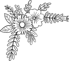Wreath of floral and flower illustration.