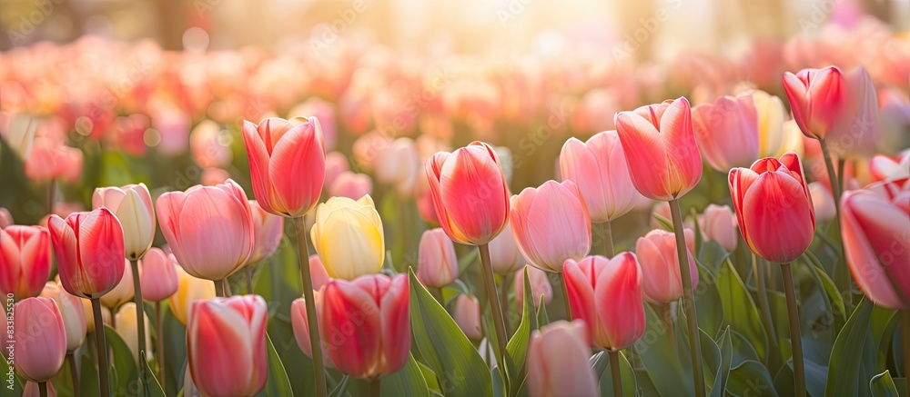 Canvas Prints admire the innocent and delicately soft tulip at canberra floriade with a copy space image.