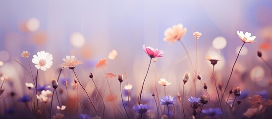 Close-up view of stunning blurred flowers with copy space image available.