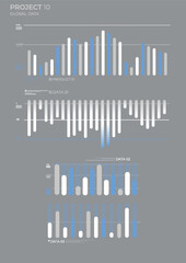 Business analysis charts in color. Finance Charts.