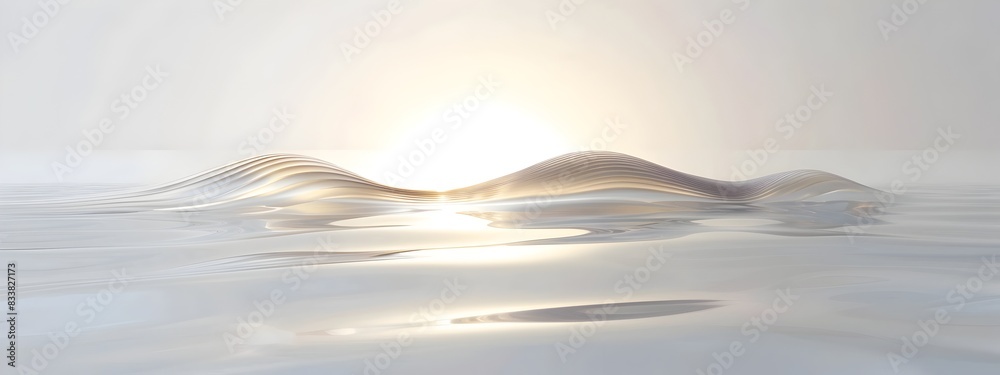 Poster mesmerizing light wave reflection tranquil fluid dynamics with elegant simplicity