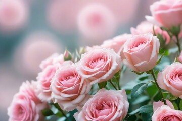 pink roses in a garden