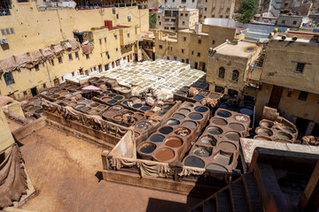 houwara Tannery in Fez, Iconic Traditional Leather Dyeing Site
