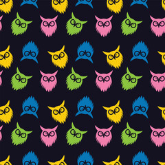 Owl Show Seamless Vector Pattern Design (2)