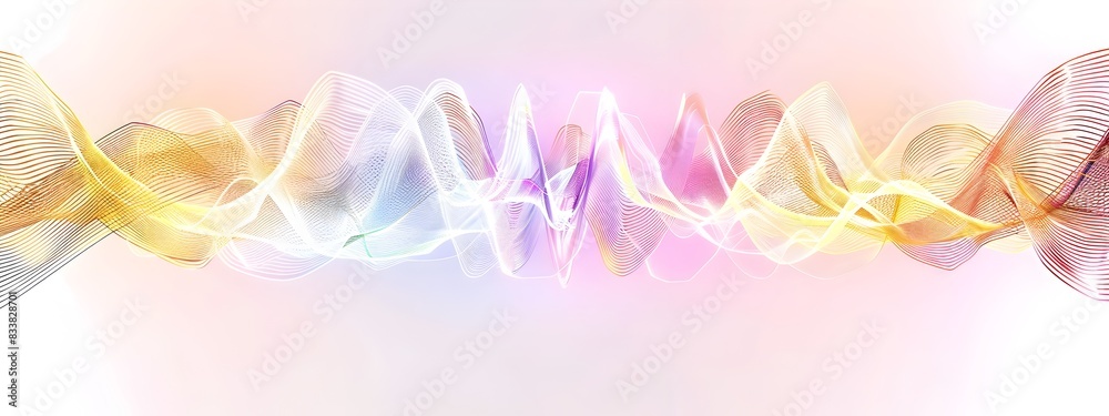 Poster mesmerizing spectral light wave visualization with captivating chromatic patterns