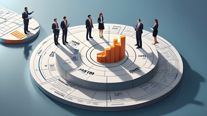 Business audit stock financial finance management on analysis data strategy with graph accounting marketing or report chart economy investment research profit concept.