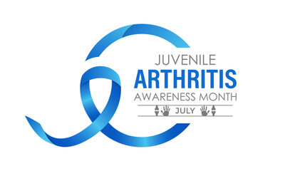 Vector illustration Juvenile Arthritis awareness month is observed every year in July. The important symptoms of the diseases joint swelling and pain. Banner poster, flyer and background design.