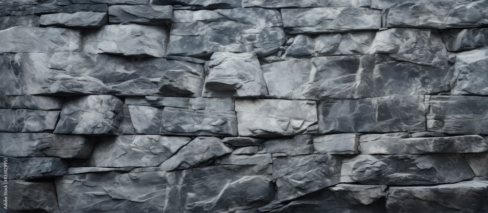 Poster Close-up image of a textured natural rock wall with a smooth granite surface and space for adding details or text. with copy space image. Place for adding text or design