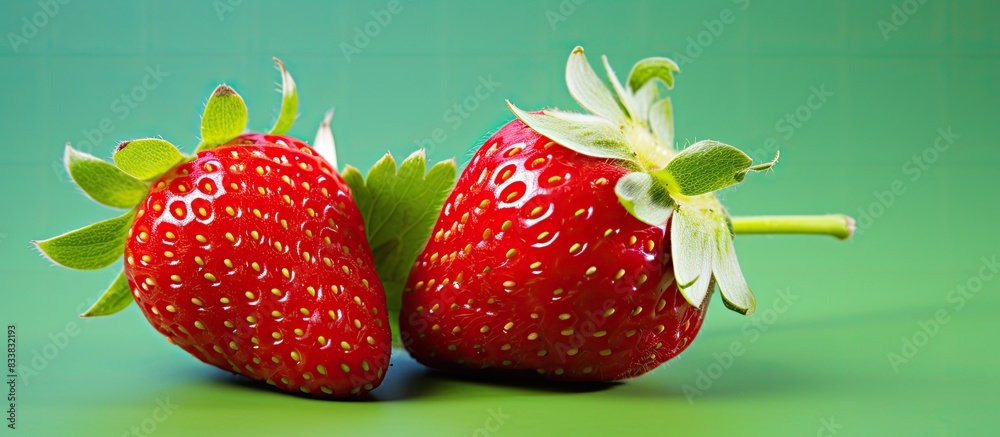 Poster Isolated fresh strawberries with a copy space image.
