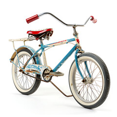 Fototapeta premium Children's bicycles, white background, toys for practicing skills in the early stages of life