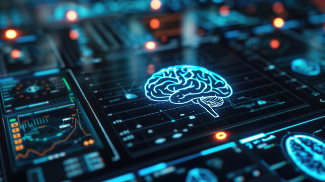 Doctor use robotic and innovative medical technology diagnose and examine patient brain with intelligence software, Innovation medical healthcare and digital science technology in futuristic