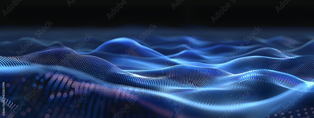 Poster vibrant vhf waves dynamic 3d rendering of high frequency electromagnetic patterns