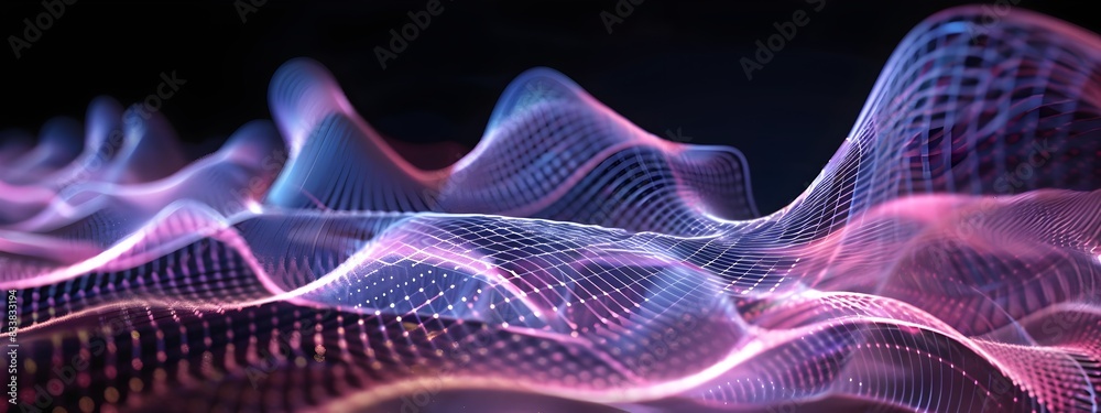 Poster flowing quantum waves elegant digital visualization of quantum wave functions