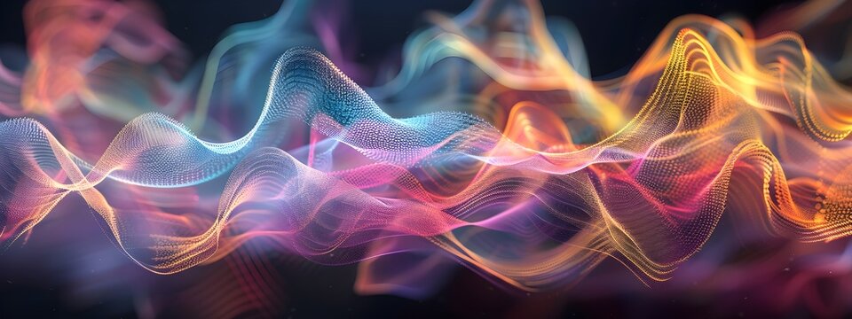 Breathtaking Visualization of Quantum Wave Functions Inspired by Digital Futurism
