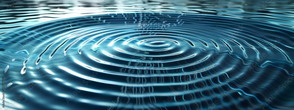 Poster mesmerizing concentric waves of circular polarization fluid dynamics and radial symmetry in nature