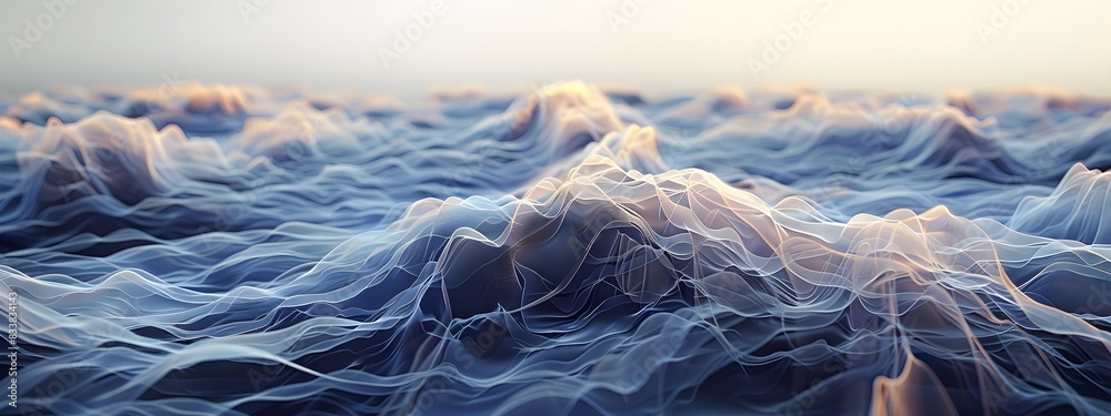 Poster phase shift vibrant waves with mesmerizing movement and flowing patterns