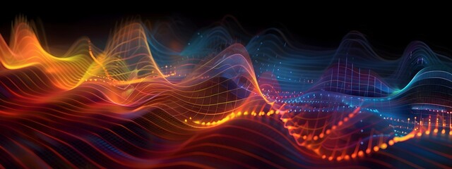 Obraz premium Vibrant Swirling Frequency Response Visualization in Bode Plot Style