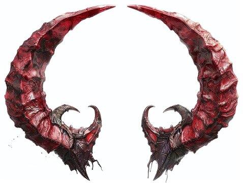 Design a realistic pair of devil horns headband, isolated on a white background