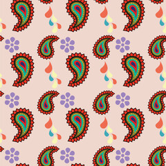 Party Fun With Paisleys Seamless Vector Pattern Design