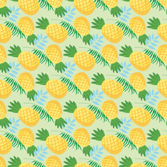 Pineapple Tropicana Seamless Vector Pattern Design