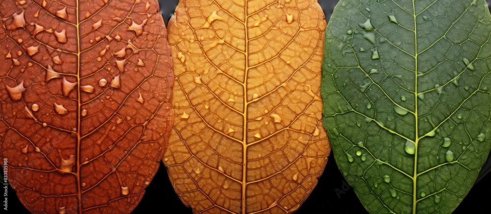 Poster Captivating leaf textures providing an exquisite background for copy space image.