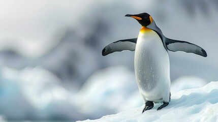 Fototapeta premium Glorious Ice berg melting Antarctica life in danger climate change penguin