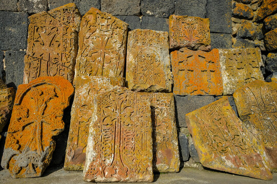 Khachkar at Sevanavank Monastery is a monastic complex located on a peninsula at the northwestern shore of Lake Sevan in Sevan, Armenia.