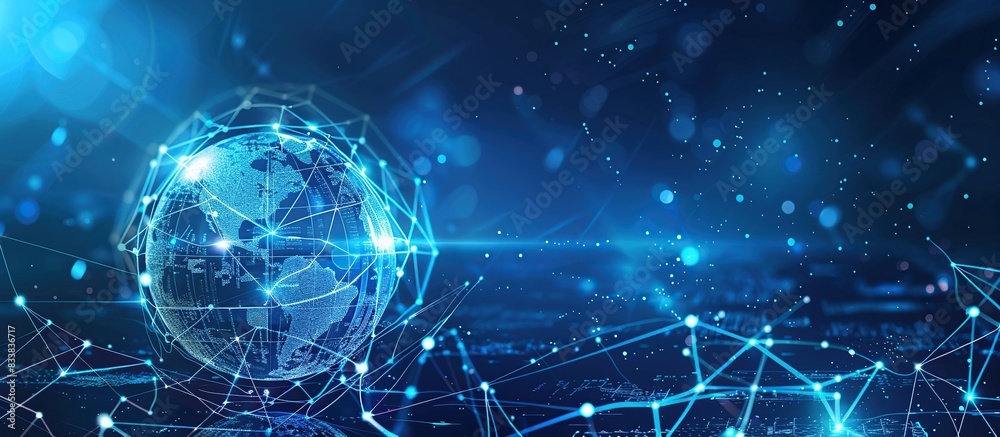 Aufkleber abstract global computer technology business background. Technology innovation idea of global business solution.