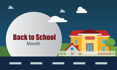Fototapeta premium Back to School Monthy vector graphic great for Back to School Month celebration. flat design. story design. flat illustration. simple and elegant