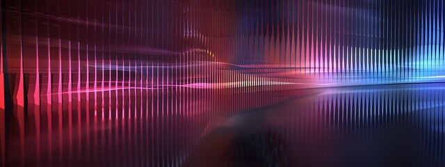 Abstract Frequency Comb with Vibrant Neon Lights and Prismatic Patterns