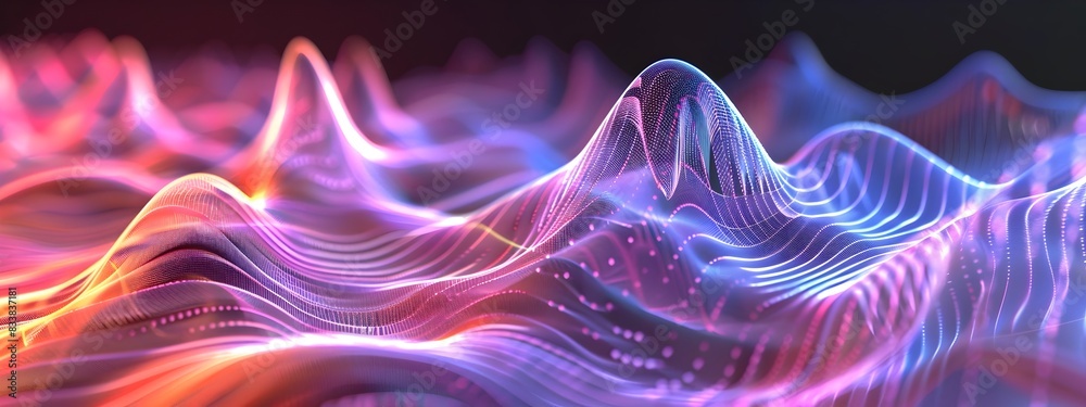 Poster mesmerizing waves of energy auto correlation function visualization