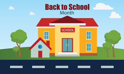 Back to School Monthy vector graphic great for Back to School Month celebration. flat design. story design. flat illustration. simple and elegant