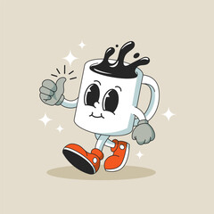 cute cartoon coffee mug, start your day with coffee