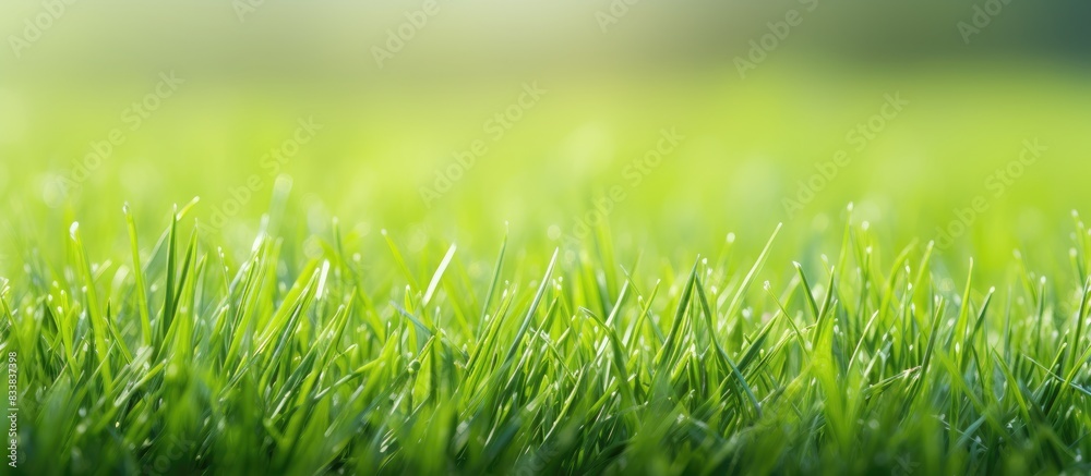 Aufkleber Close-up background of short grass on a field with copy space image.