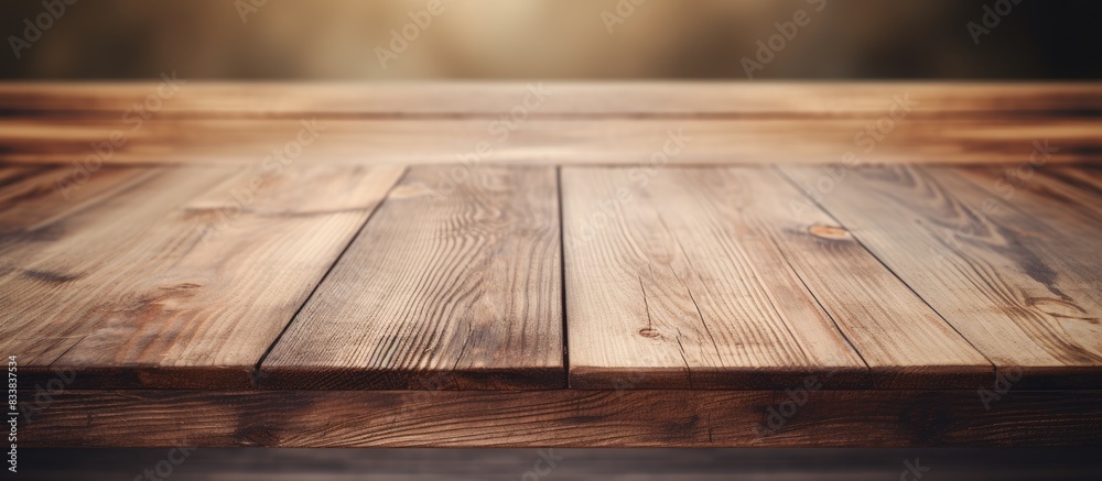 Poster Wooden table with empty copy space image for abstract background.