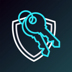 shield key icon design vector template